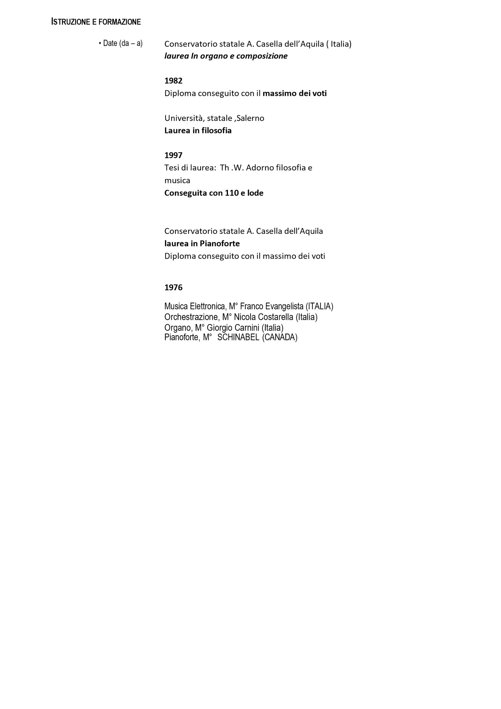 Pagina 3 del curriculum Europass di Antonella Barbarossa