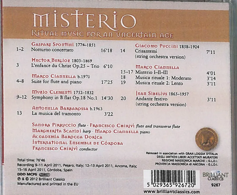 Retro: Mistero – tracklist con La musica del tramonto di Barbarossa